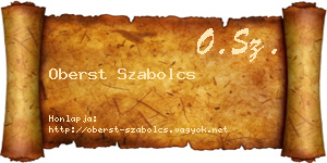 Oberst Szabolcs névjegykártya