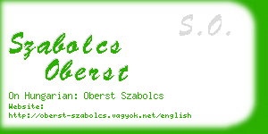 szabolcs oberst business card